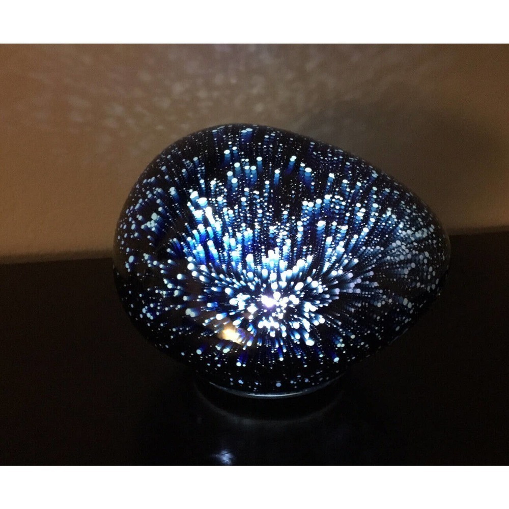Art Glass Decorative Glowing Garden Rocks Night Light Indoor/ Outdoor Gift Blue - Picture 9 of 10